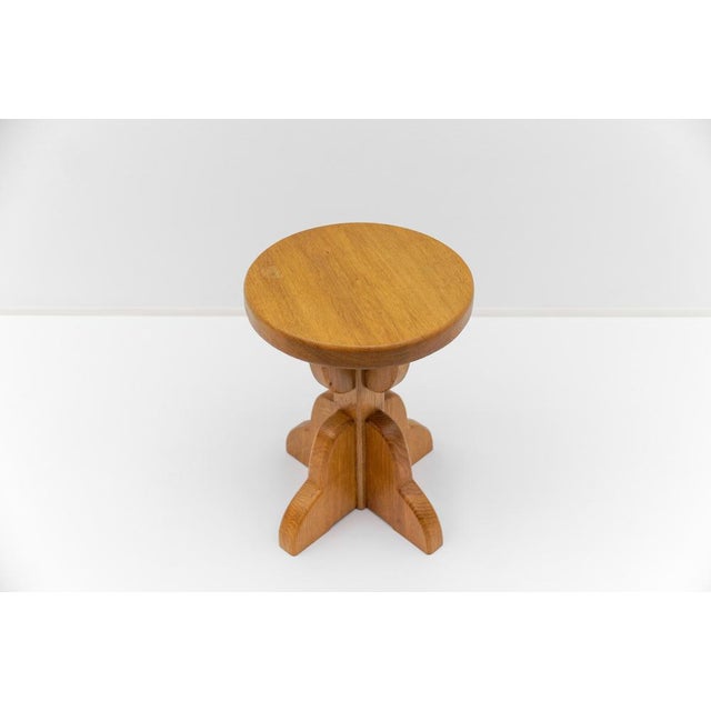 Wood Mid-Century Modern French Oak Stools, 1960s, Set of 2 For Sale - Image 7 of 18