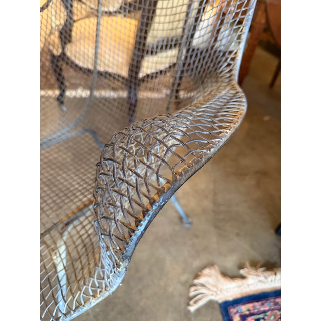 Russell Woodard Pair of Vintage Mid-Century Wire Mesh "Bird" Lounge Chairs For Sale - Image 4 of 5