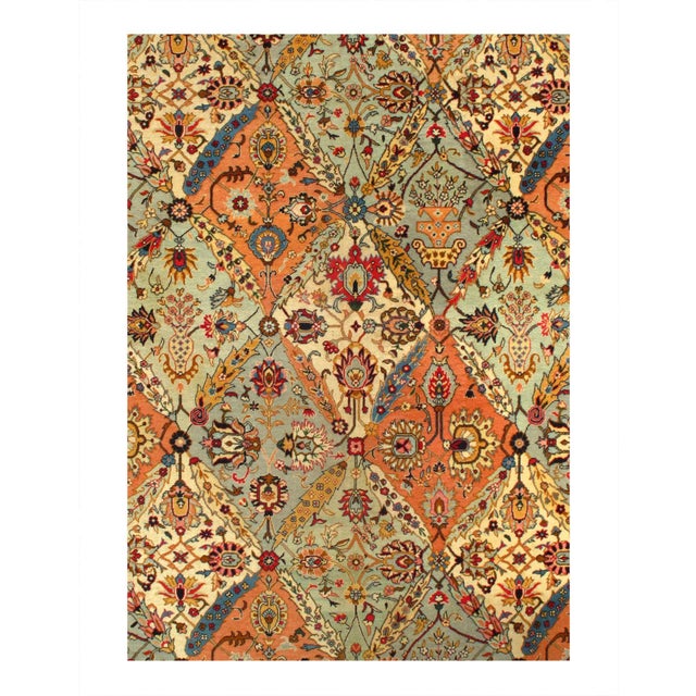 Magnificent Garden Design Room Size Antique Persian Tabriz Rug, Country of Origin / Rug Type: Persian Rug, Circa Date:...