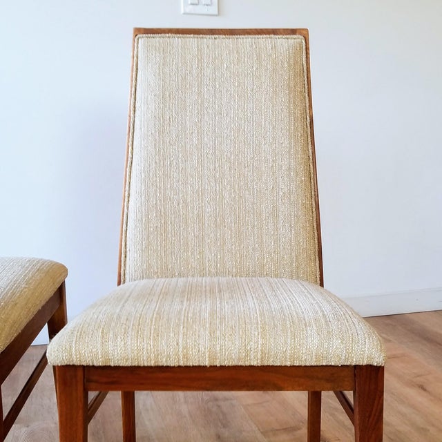 1960s Dillingham MidCentury Modern Walnut Highback Dining Chairs, Set