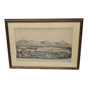 1930s Naval Sketches of the War in California Lithograph No 1 William Meyers Framed