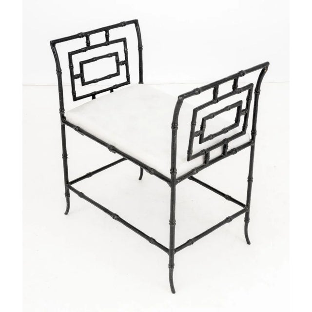 Bamboo Motif Cast Iron Window Seat For Sale In New York - Image 6 of 9