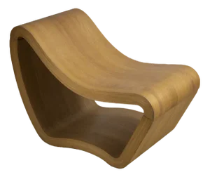 Italian Sculptural Session in Curved Wood, 1970s