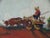 Mexican 1930s Folk Art Mexican Scene Painted on a Round Wooden Tray C 1930s For Sale - Image 3 of 3