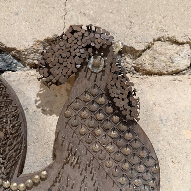 Mid 20th Century Tramp Art Rooster Nail Wall Sculpture For Sale - Image 4 of 9