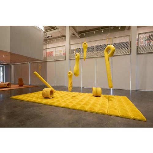 Wall Tiles in Yellow Wty#03 Sculptural Object by Caspi Ceramics Nl For Sale - Image 6 of 7