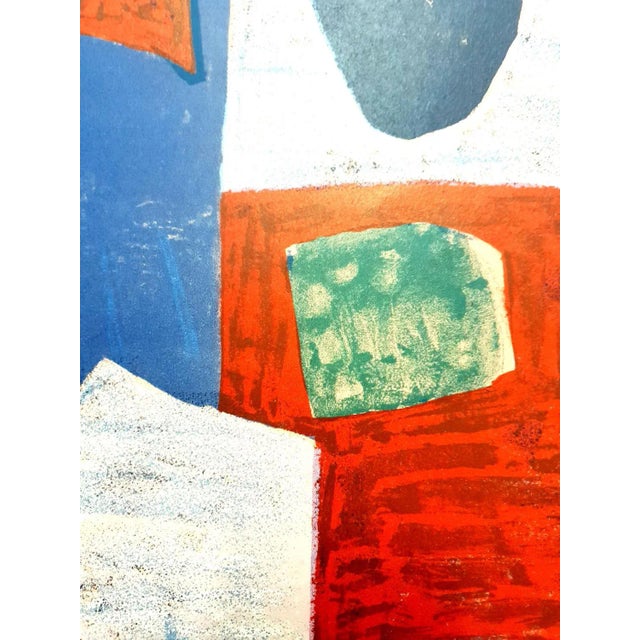 (after) serge poliakoff - colorful abstract composition - lithograph published in the deluxe art review, xxe siecle 1958...