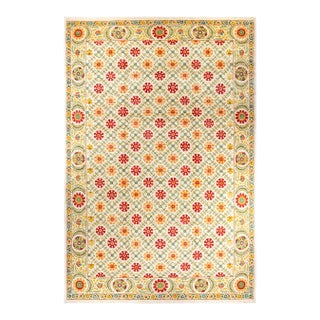 Suzani Hand-Knotted Area Rug - Ivory, 17' 10" x 11' 10" For Sale