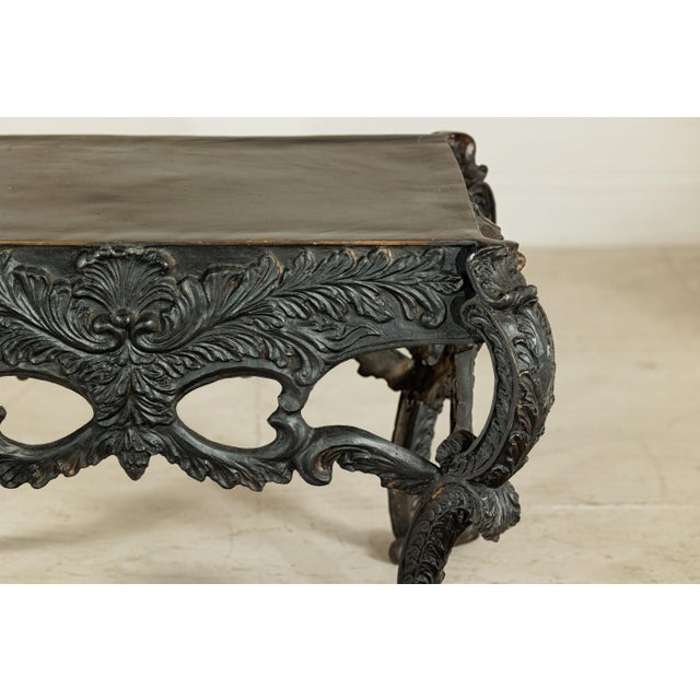 Late 20th Century Bronze Table with Sculpted Lion Heads, Paw Feet, and Ornate Foliage Detailing For Sale - Image 11 of 18