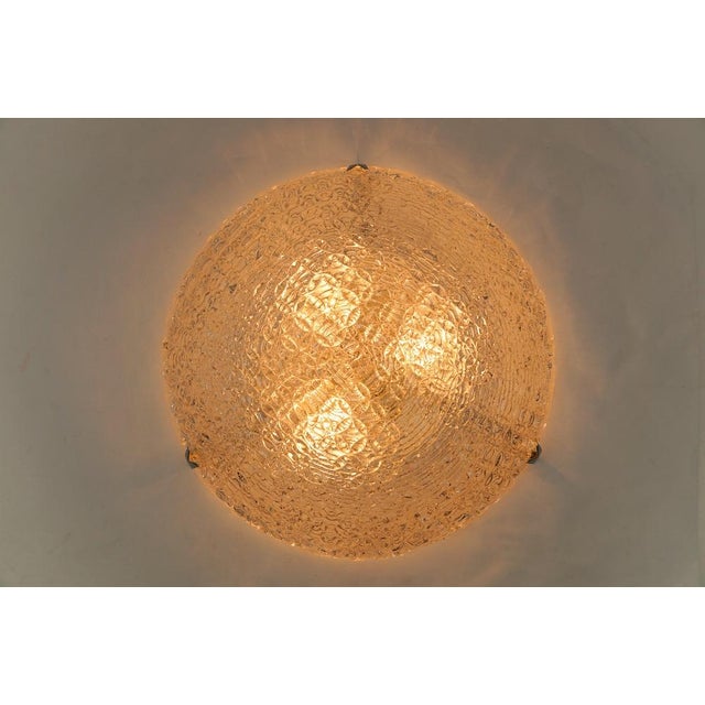 1. Of 2 huge glass rings flush mount by kaiser leuchten, 1960s germany dimension height: 4.33 in (11 cm) dameter: 20.47 in...