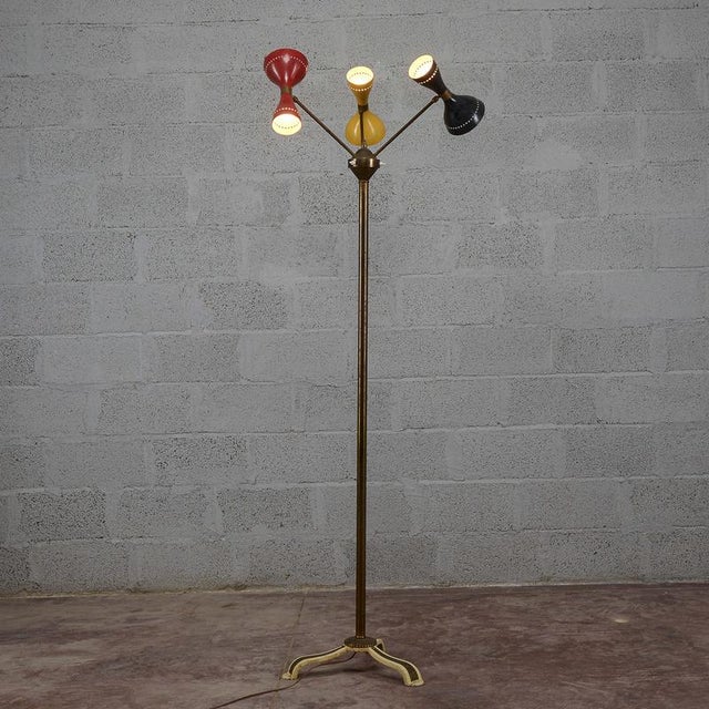 This vintage floor lamp, produced by gilardi and barzaghi in the 1950s, perfectly embodies the style and elegance of...