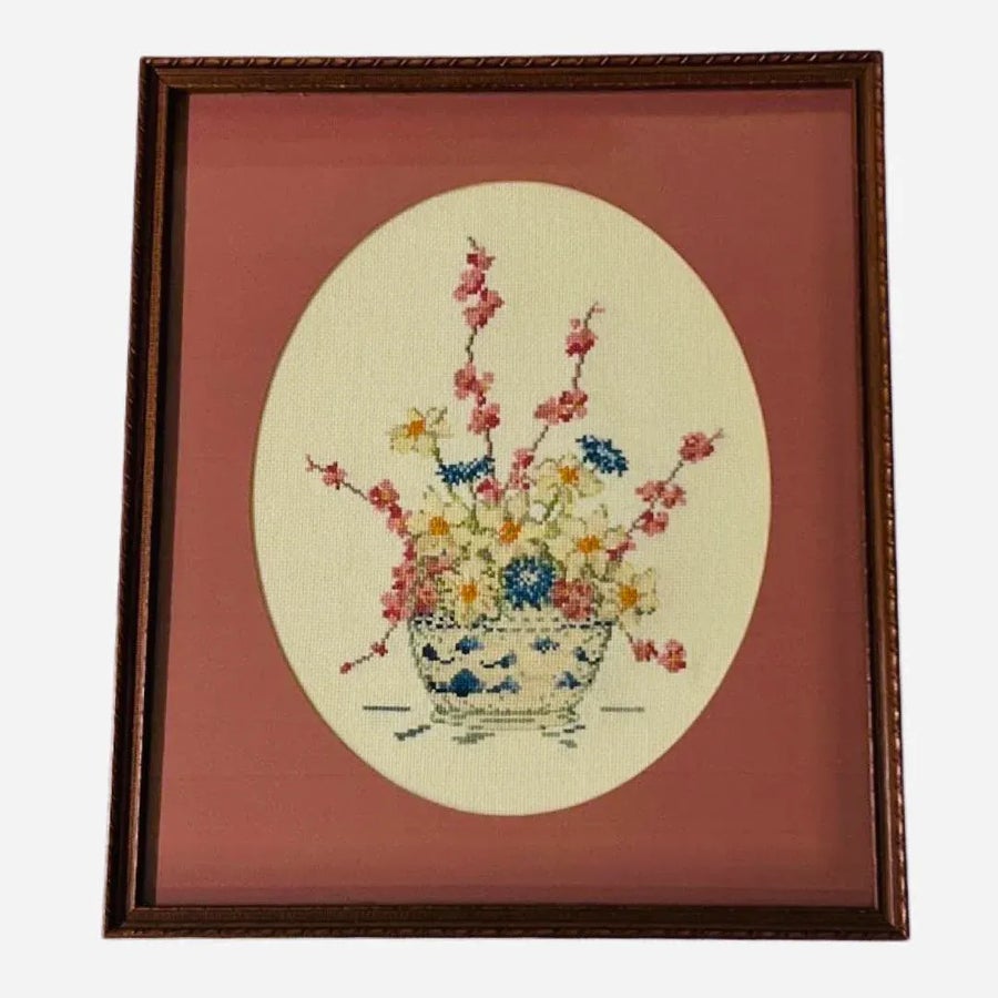 フランスアート　額縁セット　NEEDLEPOINT Vintage Vintage Handmade Completed Needlepoint Framed 20