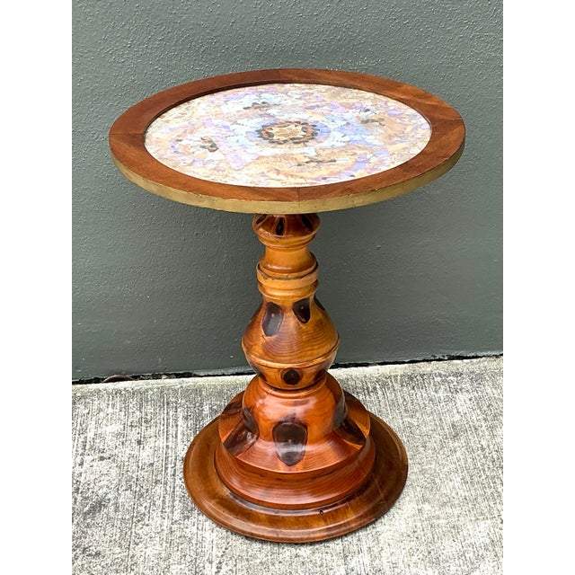 Vintage Turned Wood Butterly Wing Table For Sale - Image 9 of 12