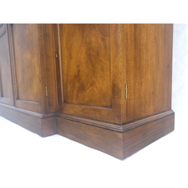 Large Wide Mahogany Individual Bubble Glass Panes Doors Breakfront China Cabinet For Sale - Image 15 of 18