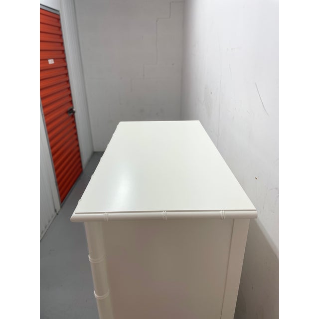 Vintage Dixie Aloha Faux Bamboo Tallboy Chest For Sale - Image 10 of 11