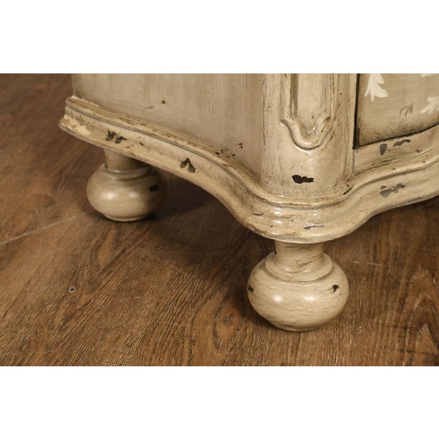 Painted Rustic European Style Three Drawer Chest With Distressed Finish For Sale - Image 9 of 18