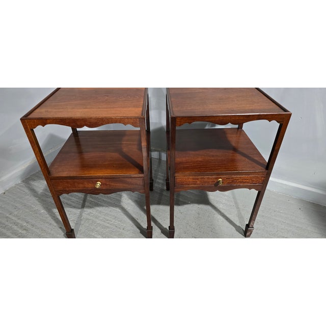 Wood Vintage Regency Bedside Tables in Mahogany, 1920, Set of 2 For Sale - Image 7 of 10