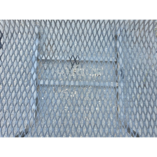 Vintage Russell Woodard Attributed Cantilever High Back Wrought Iron Briarwood Daisy Patio Chair For Sale - Image 13 of 17