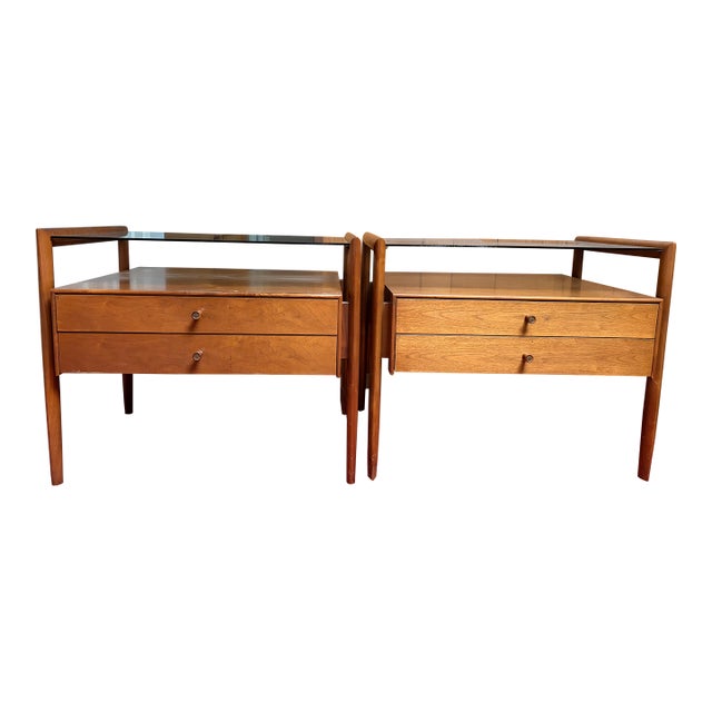 1960s Mid-Century Modern Parallel by Drexel Side Tables For Sale
