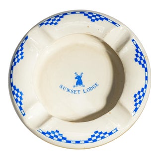 Charming Antique Ceramic Ashtray English Ironstone Hotelware Dunn Bennett Burslem England Catchall Dish Home Decor For Sale