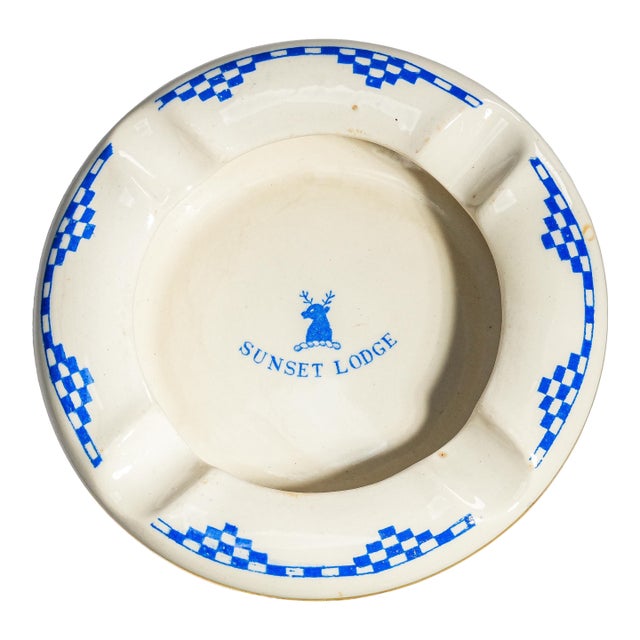 Charming Antique Ceramic Ashtray English Ironstone Hotelware Dunn Bennett Burslem England Catchall Dish Home Decor For Sale