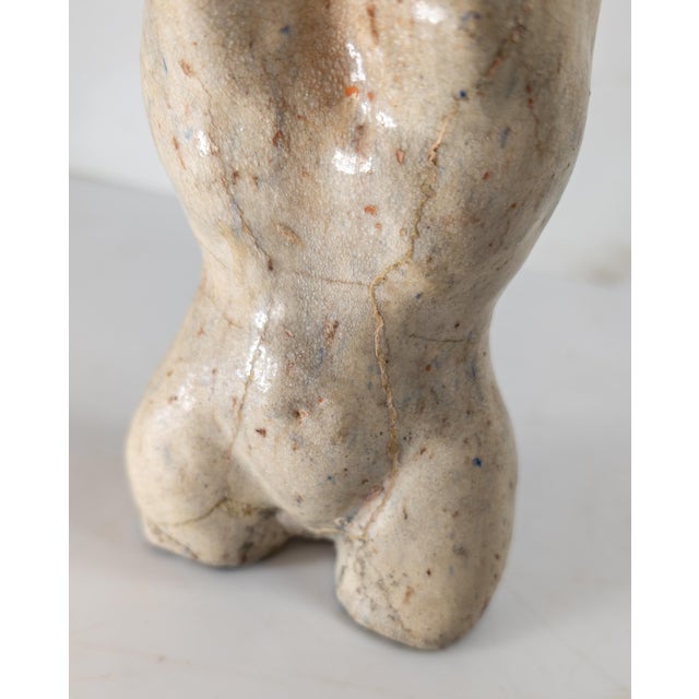 Mid-Century Modern Art Pottery Female Torso Figure Vase or Pen Holder For Sale - Image 9 of 9