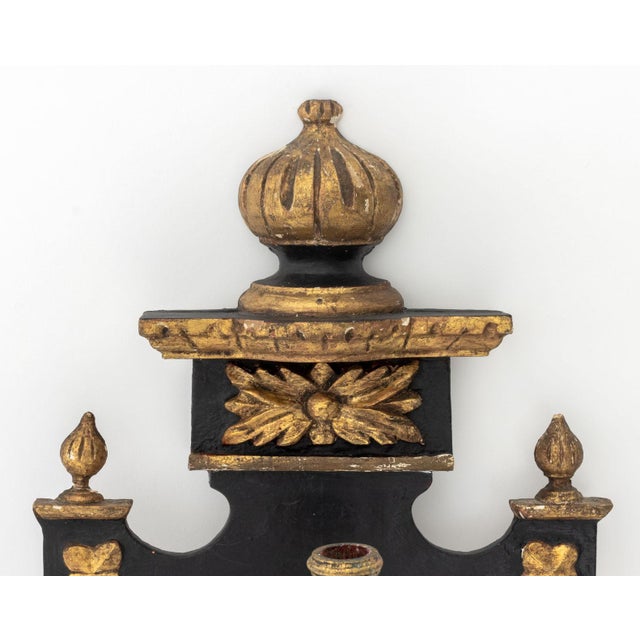 Neoclassical Style Ebonized & Gilt Sconces, Pair For Sale - Image 4 of 11