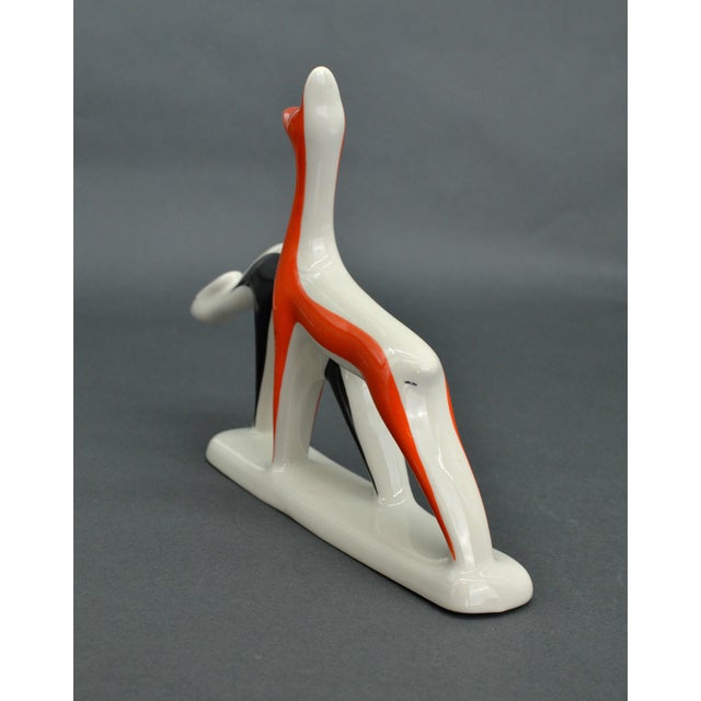 Vintage Porcelain Deer Figurine by Levon Agadzhanyan for Riga Porcelain, 1963 For Sale - Image 4 of 7