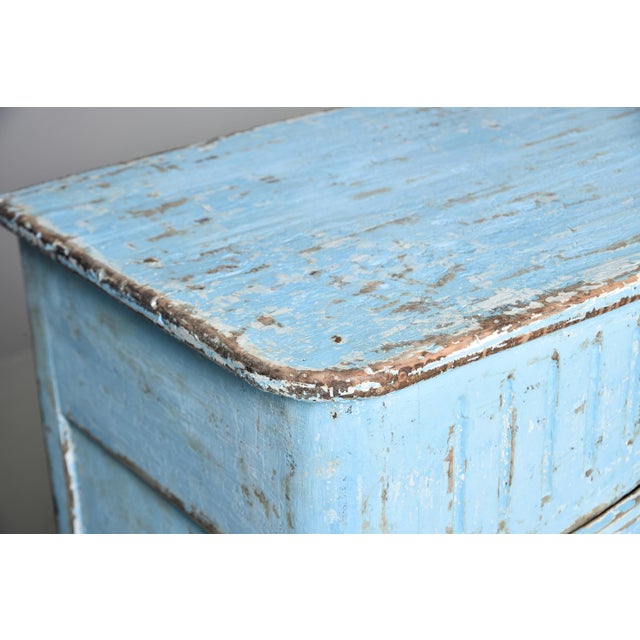 Late 19th Century French Provincial Louis XV Style Blue-Painted Two-Door Buffet For Sale - Image 5 of 13