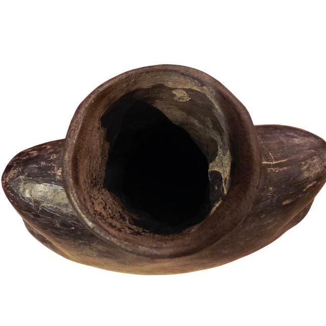 Vintage Museum-Inspired Andean Ceremonial Figure Pottery Vessel – Pre-Columbian Style For Sale - Image 4 of 5