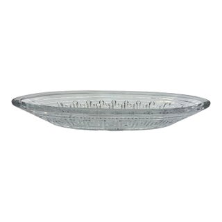 Mid 20th Century A.h. Heisey Greek Key Pattern Glass Celery Tray For Sale