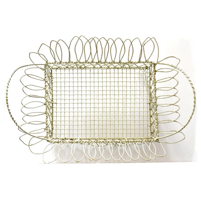 Antique 19th-Century Victorian White Twisted Metal Wire Planter Basket For Sale In San Francisco - Image 6 of 10