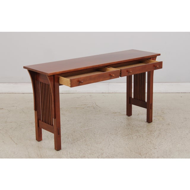 Stickley Stickley Mission Cherry 2 Drawer Sofa Table For Sale - Image 4 of 16