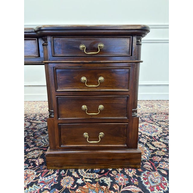 English Partner Desk in Teak For Sale - Image 11 of 18