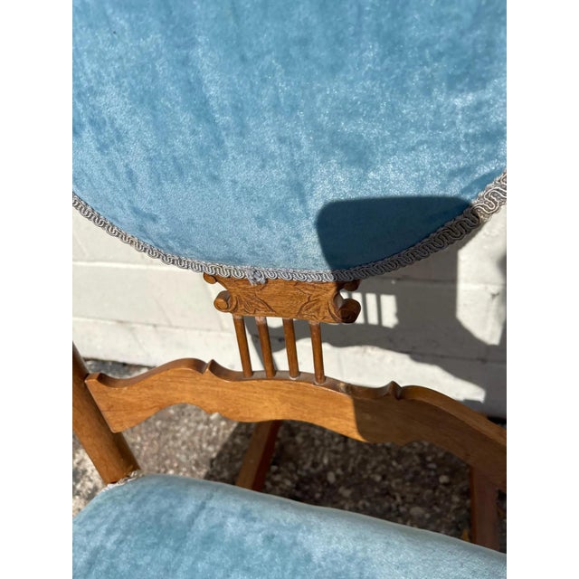 Early 20th Century Antique Wood Spindle Rocking Chair For Sale - Image 4 of 9