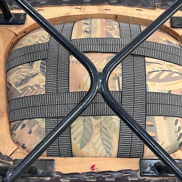 Mid-Century Metal and Brown Skai Chairs, Italy, 1950s, Set of 4 For Sale - Image 4 of 7