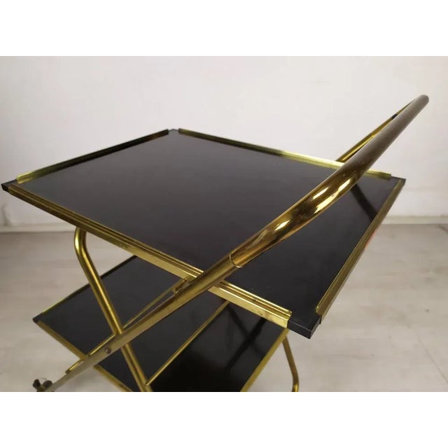 Folding Cart on Wheels in Brass For Sale - Image 9 of 18