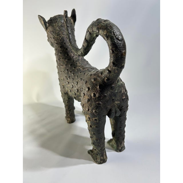 Metal Mid 19th Century African Benin Bronze Leopard, Nigeria, 13" H For Sale - Image 7 of 9