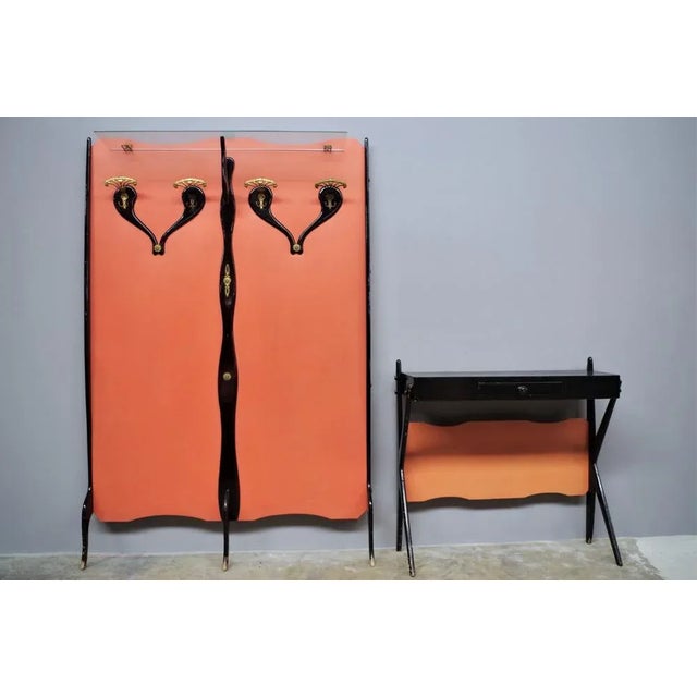 Wall Coat Rack and Console, 1950s, Set of 2 For Sale - Image 17 of 17