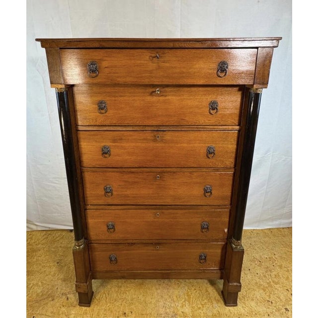 Antique dutch oak empire chiffonier chest of drawers ca1820. a striking and elegant antique dutch empire chiffonier chest...