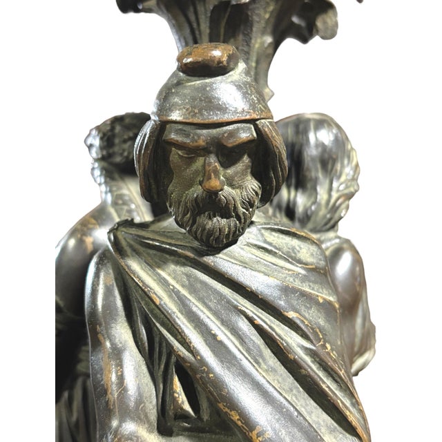 19th Century Patinated Bronze Figural Lamps, a Pair For Sale - Image 11 of 13