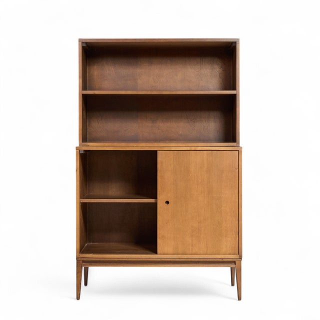 Paul McCobb for Planner Group Mid Century Sliding Door Cabinet With Hutch For Sale In Chicago - Image 6 of 11