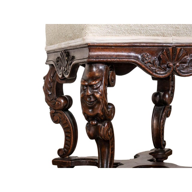 1900 - 1909 Antique Upholstered Stool For Sale - Image 5 of 5