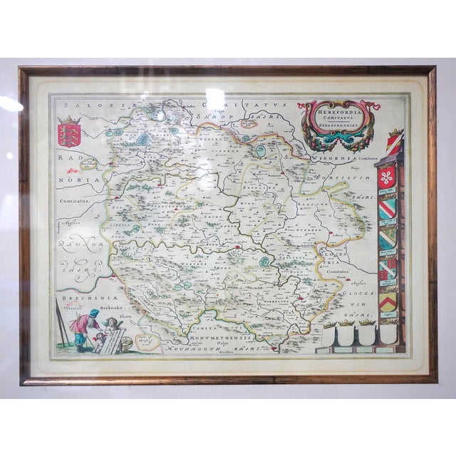 Age: Approx. 40 Years Old Details: Cartographer Style Maps Professionally Framed & Matted In Manner of Joan Blaeu or John...