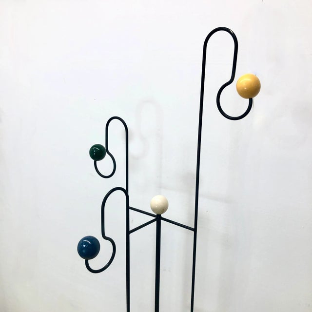 1960s Tall Mid Century Wrought Iron Coat Rack For Sale - Image 5 of 6