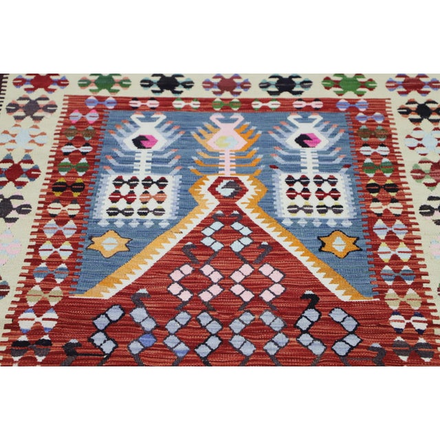 1960s 1960s Tribal Style Red Handmade Oushak Kilim Rug For Sale - Image 5 of 12