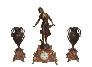Early 20th Century Regula and Marble Mantel Set, Set of 3