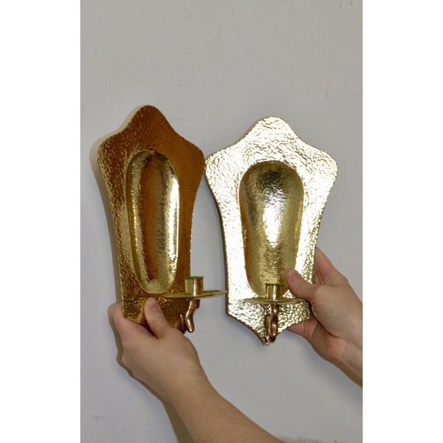 Mid-Century Modern Mid-Century Swedish Brass Sconces, Set of 2 For Sale - Image 3 of 11