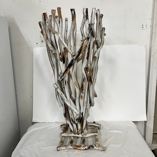 Handmade rustic driftwood coastal art sculpture. A showstopper addition to any room. Measures 10” square base x 11”...