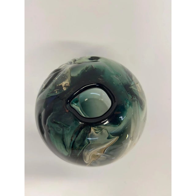 Michael Boylen Biomorphic Modern Hand Blown Glass Vase For Sale - Image 10 of 12